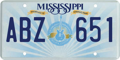MS license plate ABZ651