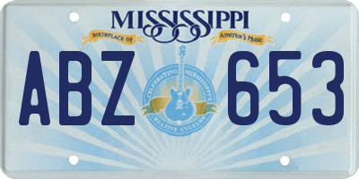 MS license plate ABZ653