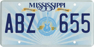 MS license plate ABZ655