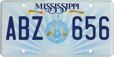 MS license plate ABZ656