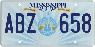 MS license plate ABZ658