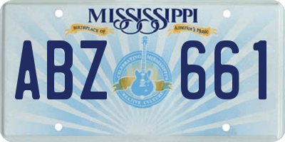 MS license plate ABZ661