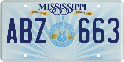 MS license plate ABZ663