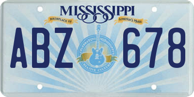 MS license plate ABZ678