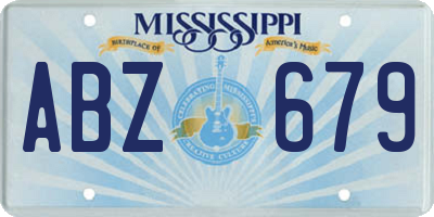MS license plate ABZ679