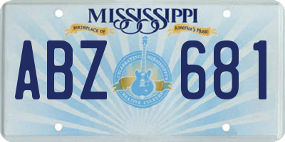 MS license plate ABZ681