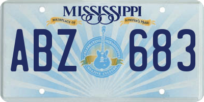 MS license plate ABZ683