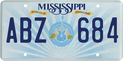 MS license plate ABZ684