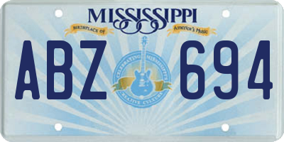 MS license plate ABZ694