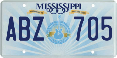 MS license plate ABZ705