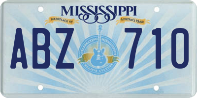 MS license plate ABZ710