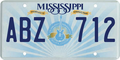 MS license plate ABZ712