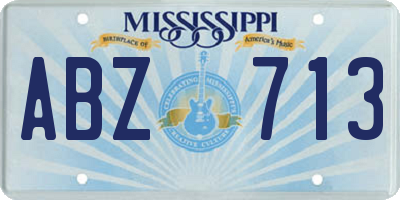MS license plate ABZ713