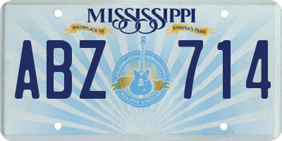 MS license plate ABZ714