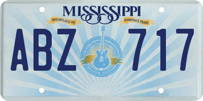 MS license plate ABZ717