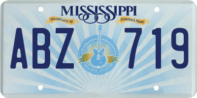 MS license plate ABZ719
