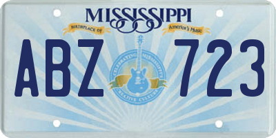 MS license plate ABZ723