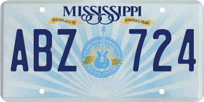 MS license plate ABZ724