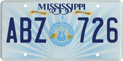 MS license plate ABZ726