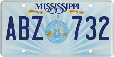 MS license plate ABZ732