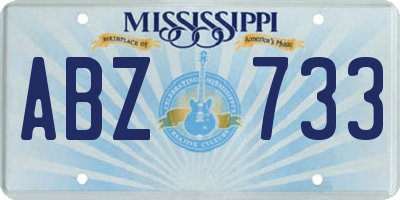 MS license plate ABZ733