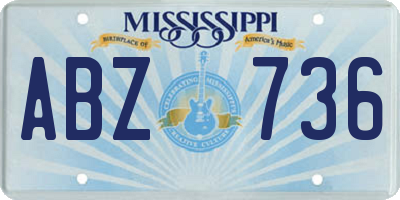 MS license plate ABZ736
