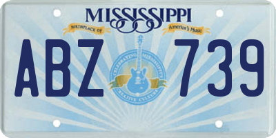 MS license plate ABZ739
