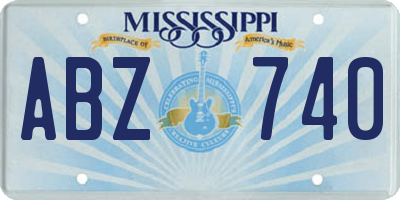 MS license plate ABZ740