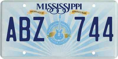 MS license plate ABZ744