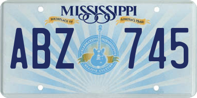 MS license plate ABZ745