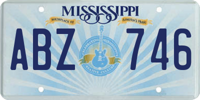MS license plate ABZ746