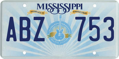 MS license plate ABZ753