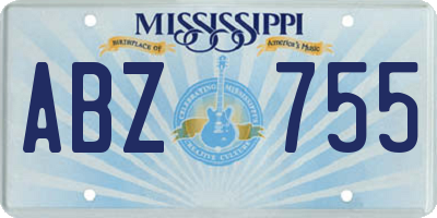MS license plate ABZ755