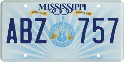 MS license plate ABZ757