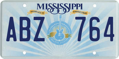 MS license plate ABZ764