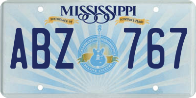 MS license plate ABZ767