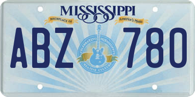 MS license plate ABZ780