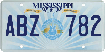 MS license plate ABZ782