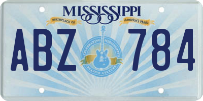 MS license plate ABZ784