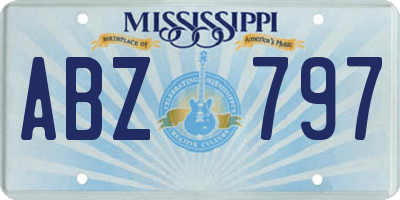 MS license plate ABZ797