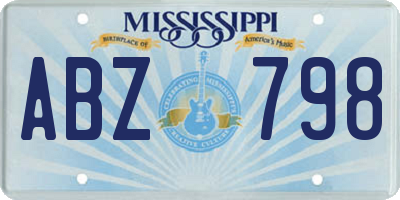 MS license plate ABZ798