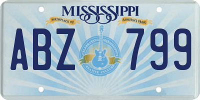 MS license plate ABZ799