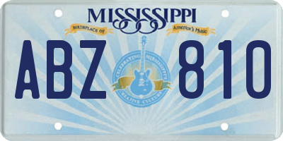 MS license plate ABZ810