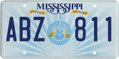MS license plate ABZ811