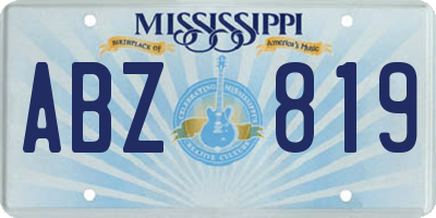 MS license plate ABZ819