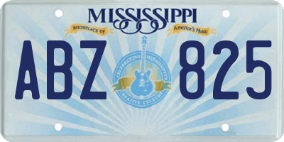 MS license plate ABZ825