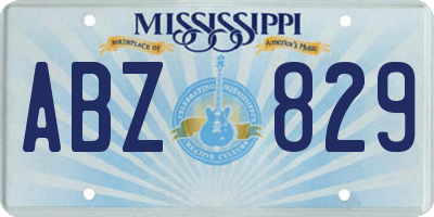 MS license plate ABZ829