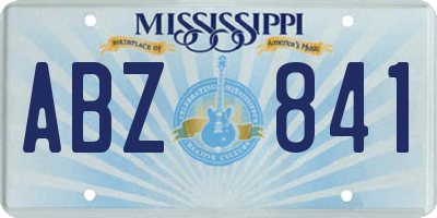 MS license plate ABZ841