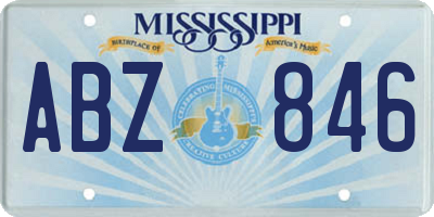 MS license plate ABZ846