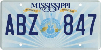 MS license plate ABZ847
